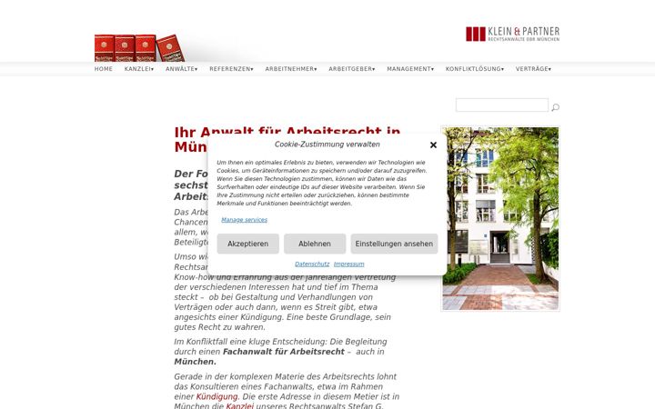 Screenshot of klein-arbeitsrecht.de