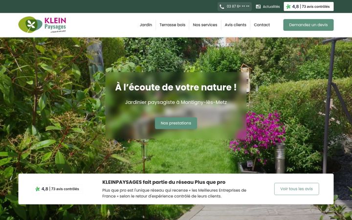 Screenshot of klein-paysages.fr