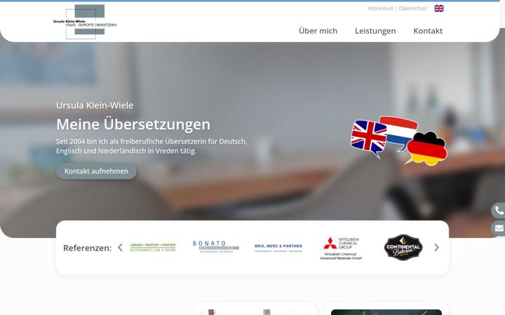 Screenshot of klein-wiele-uebersetzungen.de