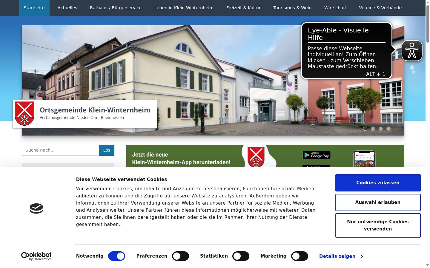 Ekrānuzņēmums ar piekrišanas baneri, kas tika rādīts pirms jebkādas mijiedarbības