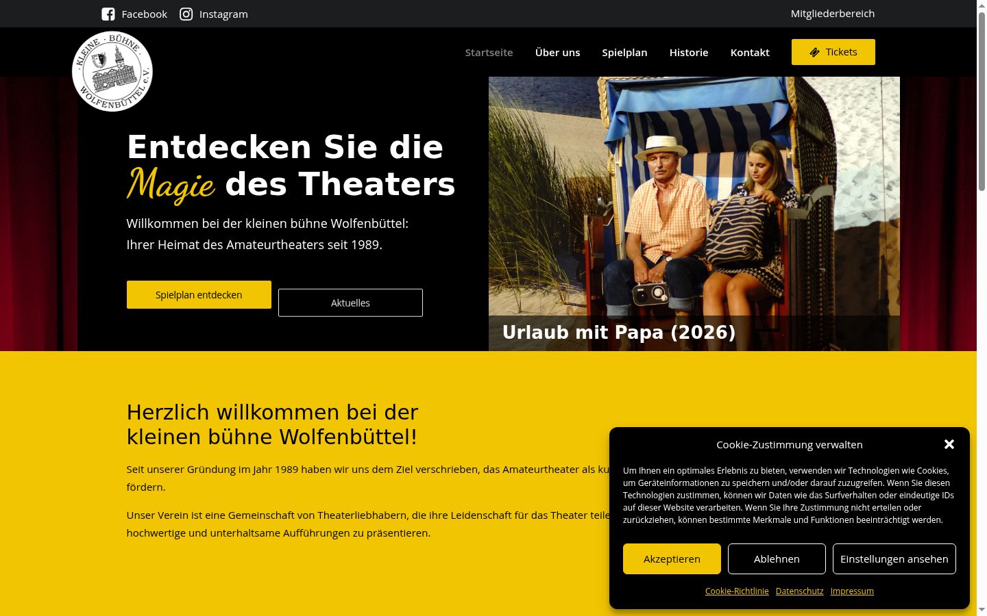Screenshot tal-banner tal-kunsens muri qabel kwalunkwe interazzjoni