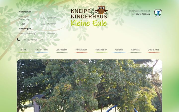 Snímek obrazovky kleine-eule-poettmes.de