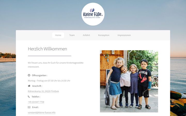 Screenshot of kleine-fuesse.info