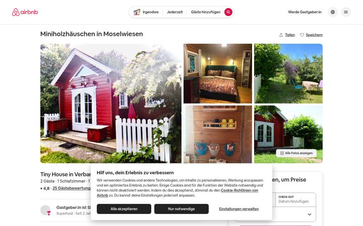 Screenshot of kleine-huetten.de