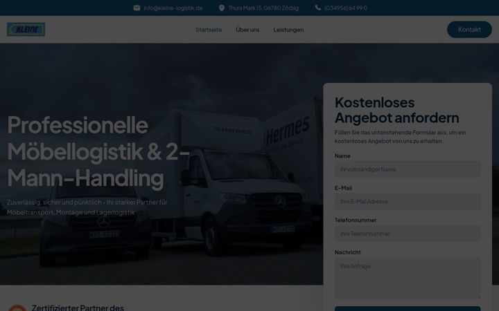 Screenshot of kleine-logistik.de