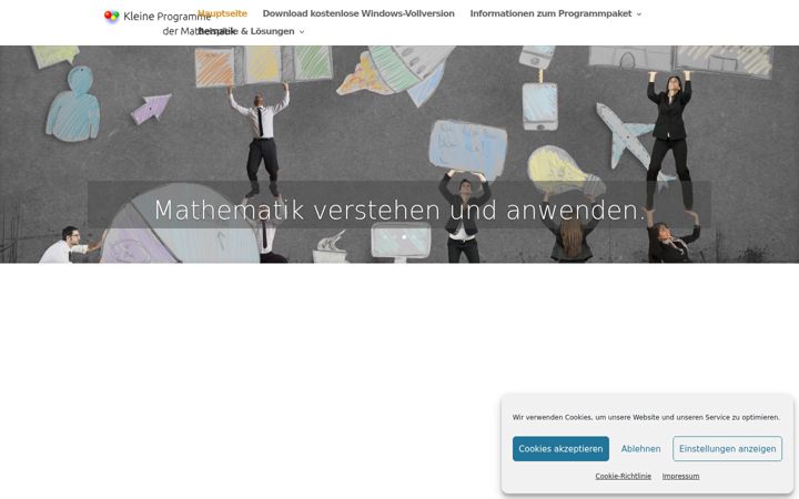 Screenshot of kleine-programme-der-mathematik.de