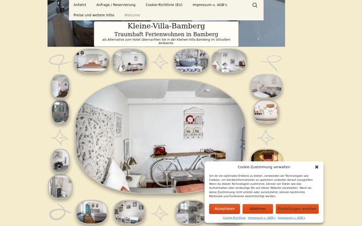 Screenshot of kleine-villa-bamberg.de