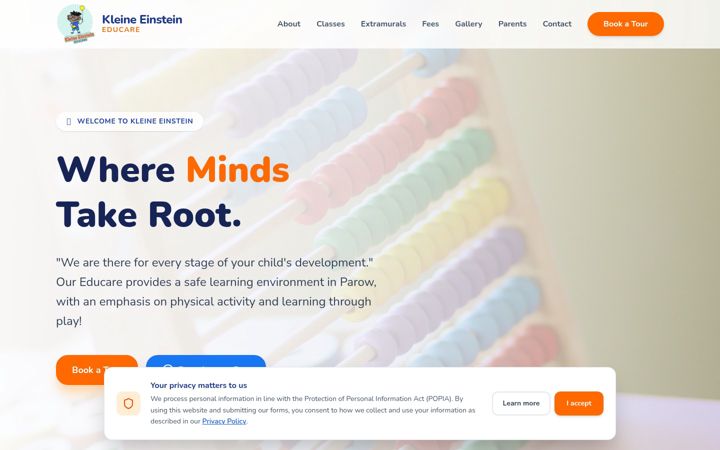 Screenshot of kleineeinstein.co.za