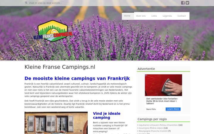 Screenshot of kleinefransecampings.nl