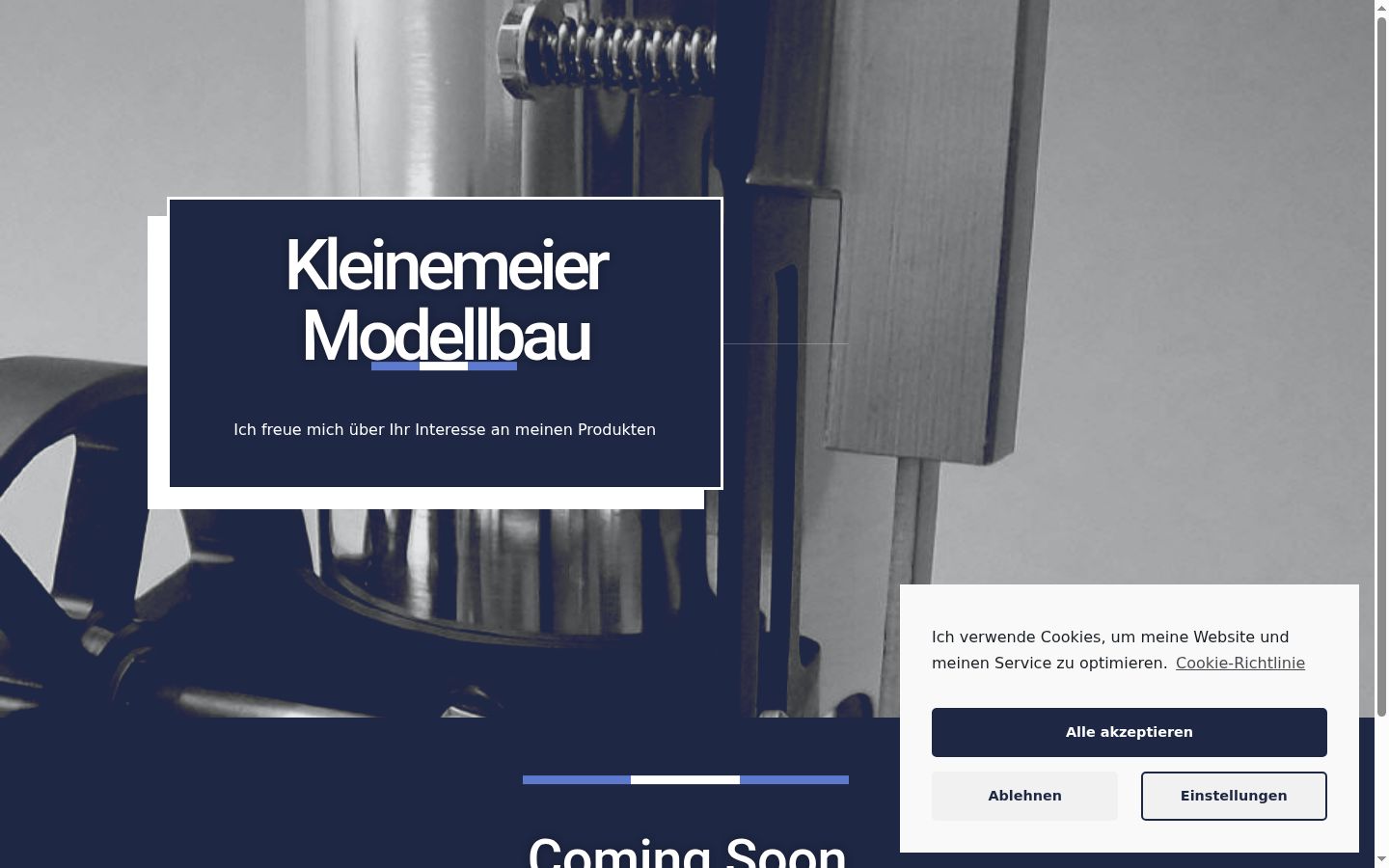 Screenshot des Einwilligungsbanners vor jeglicher Interaktion