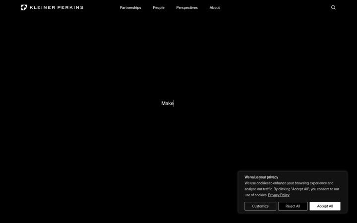 Screenshot of kleinerperkins.com
