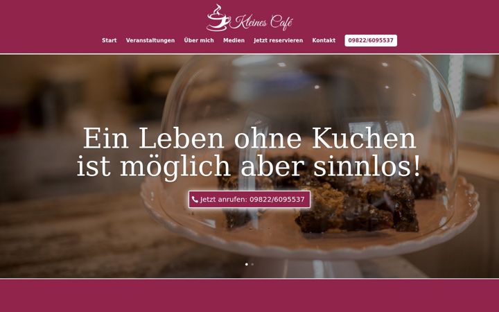 Screenshot of kleines-cafe-wieseth.de