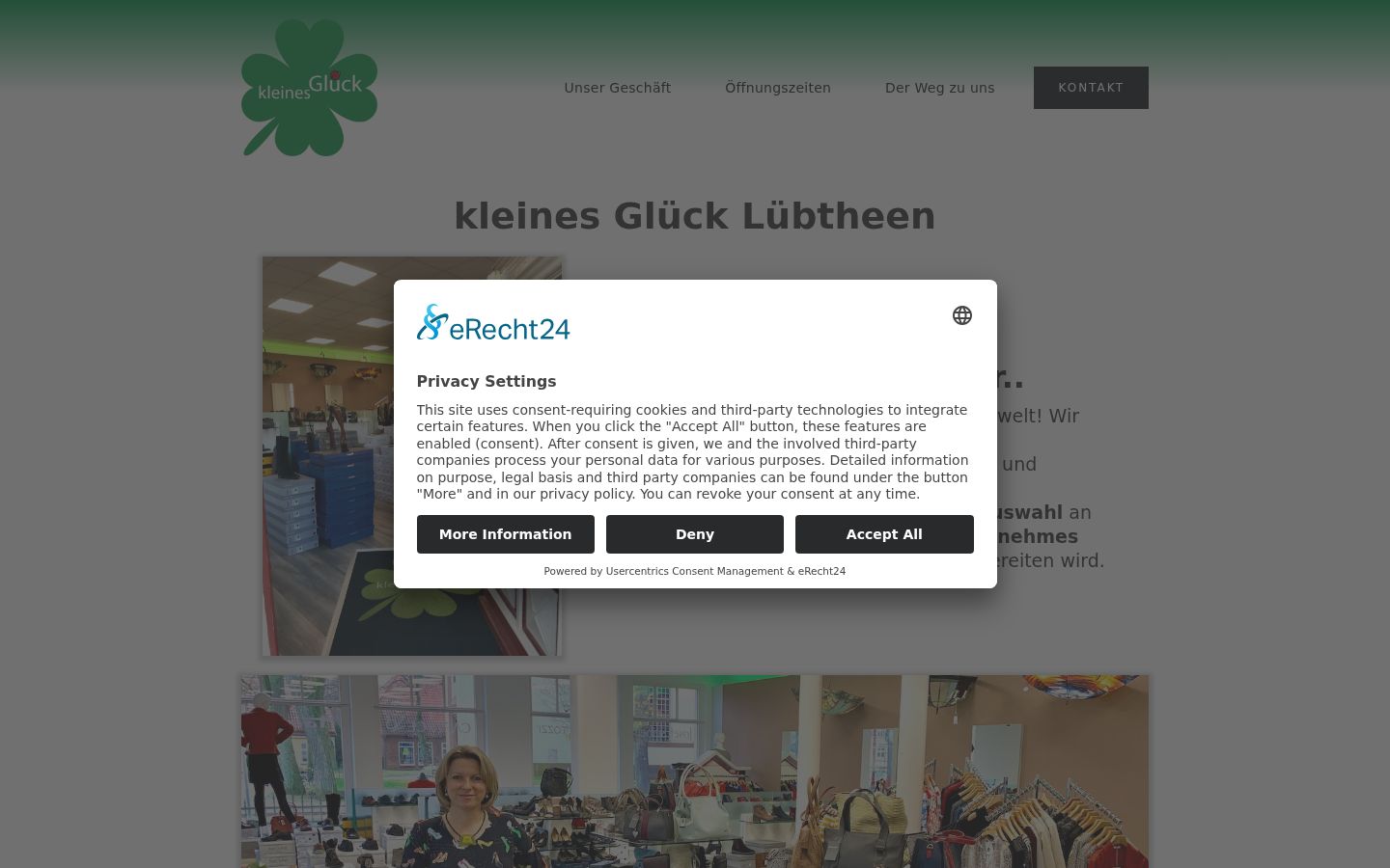 Screenshot des Einwilligungsbanners vor jeglicher Interaktion