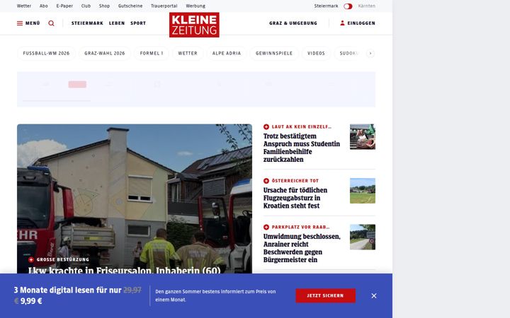 Skjermbilde av kleinezeitung.at