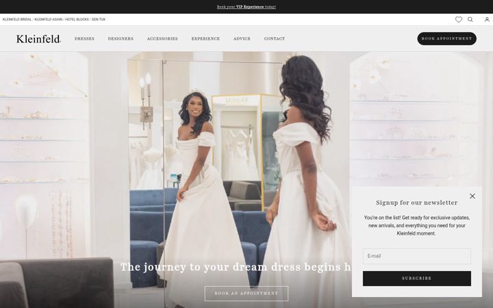 Screenshot of kleinfeldbridal.com