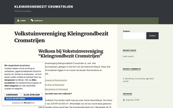 Screenshot ta' kleingrondbezitcromstrijen.nl