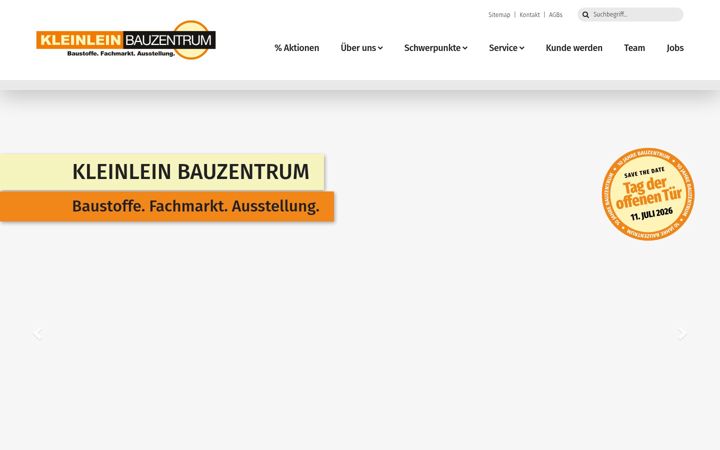 Screenshot of kleinlein-bauzentrum.de