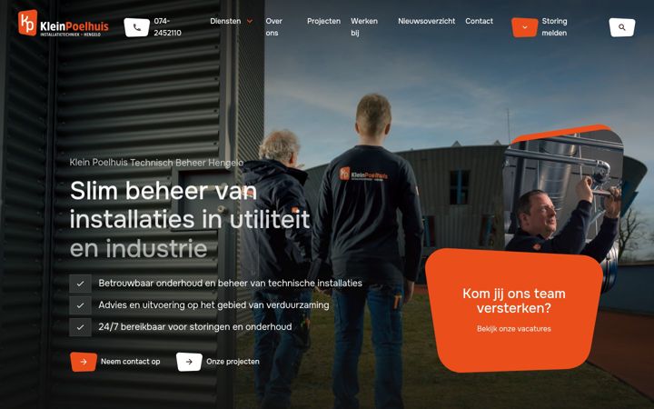 Ekraanipilt saidist kleinpoelhuistbh.nl