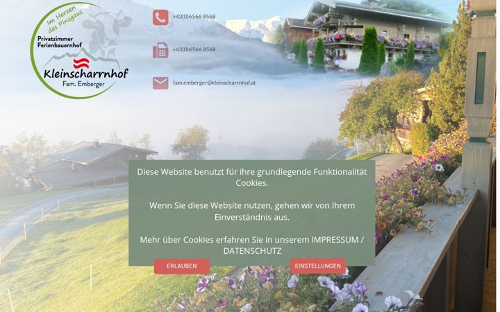 Screenshot of kleinscharrnhof.at