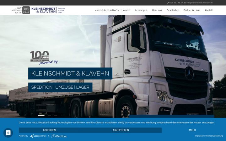 Screenshot of kleinschmidt-klavehn.de