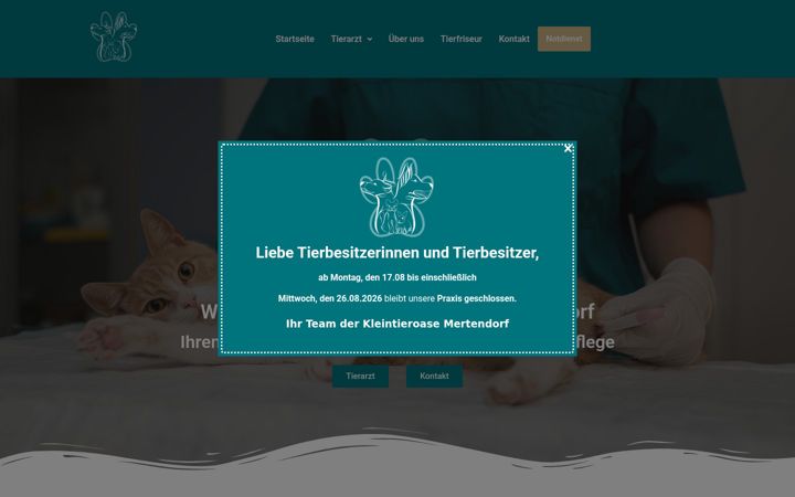 Screenshot of kleintieroase-mertendorf.de