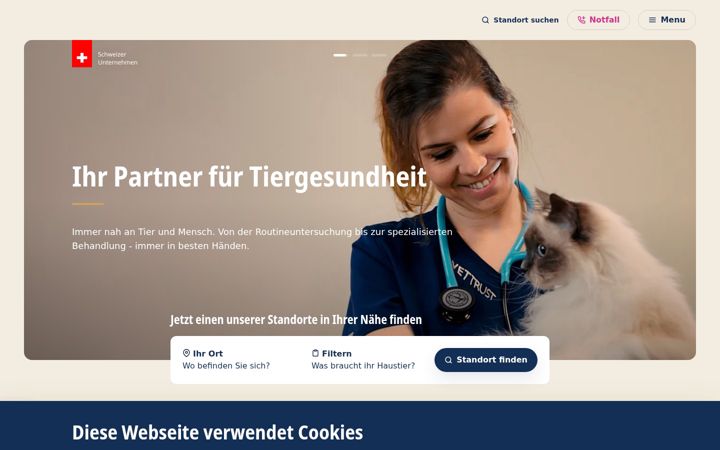 Screenshot of kleintierpraxis-aabach.ch
