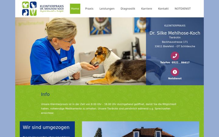 Screenshot of kleintierpraxis-bielefeld.de