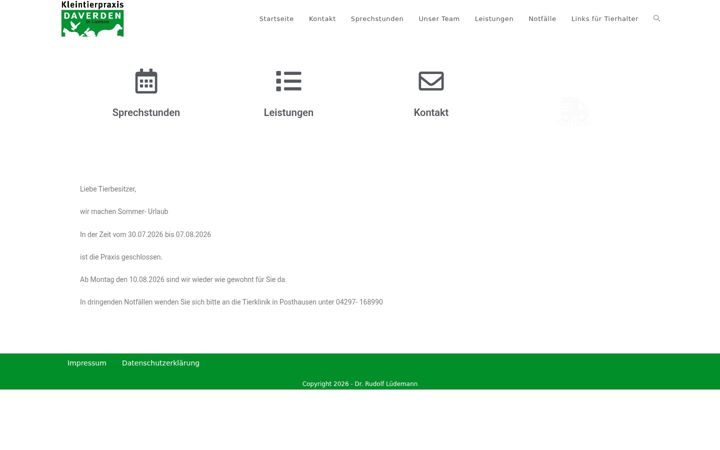 Screenshot of kleintierpraxis-dr-luedemann.de