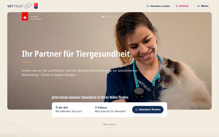 Skjermbilde av kleintierpraxis-faellanden.ch