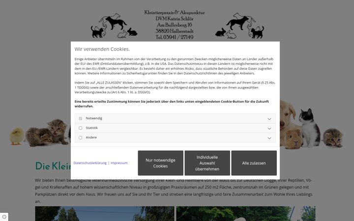 Screenshot of kleintierpraxis-halberstadt.de