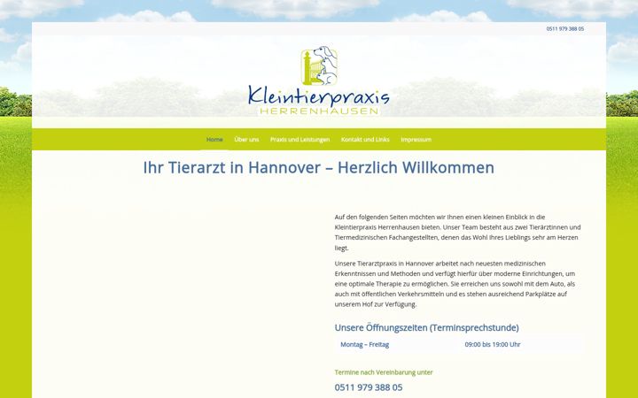 Screenshot of kleintierpraxis-herrenhausen.de
