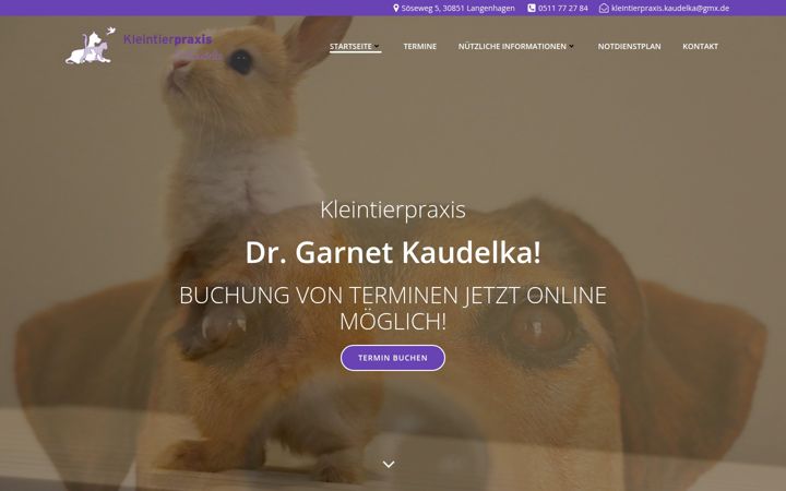 Screenshot of kleintierpraxis-langenhagen.com