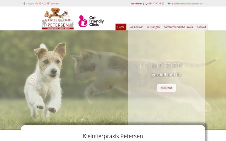 Screenshot of kleintierpraxis-petersen.de