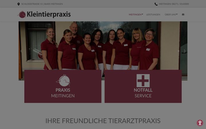 Screenshot of kleintierpraxis-scherfling.de