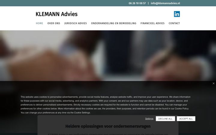 Screenshot di klemannadvies.nl