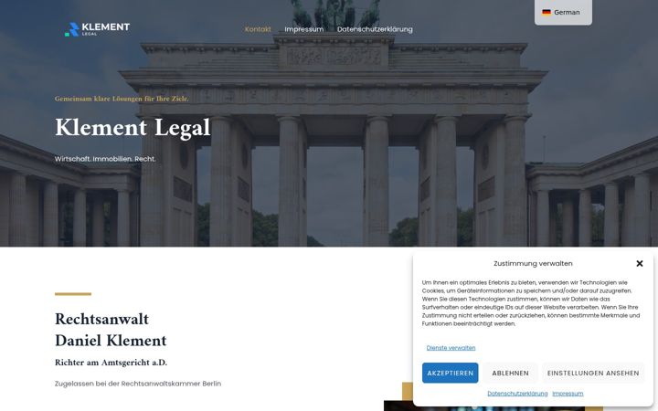 Screenshot of klement-legal.com