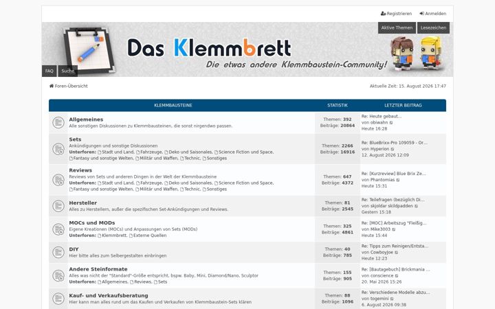 Screenshot of klemmbrett.info