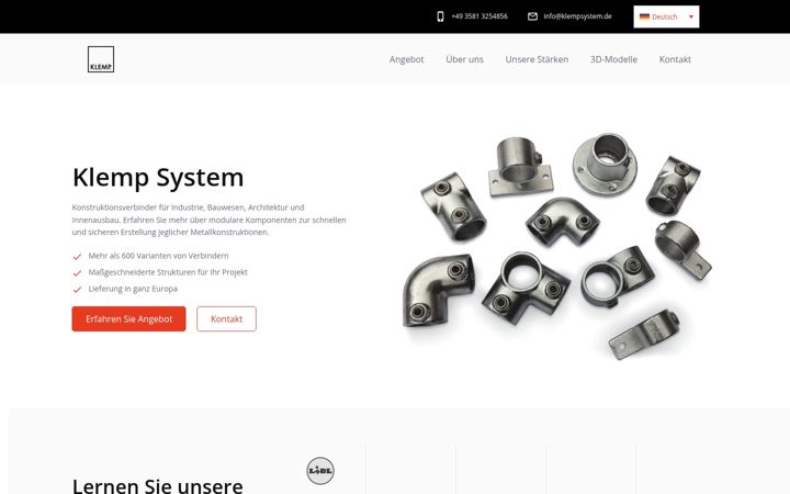Screenshot of klempsystem.de