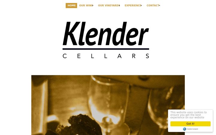 Screenshot of klendercellars.com