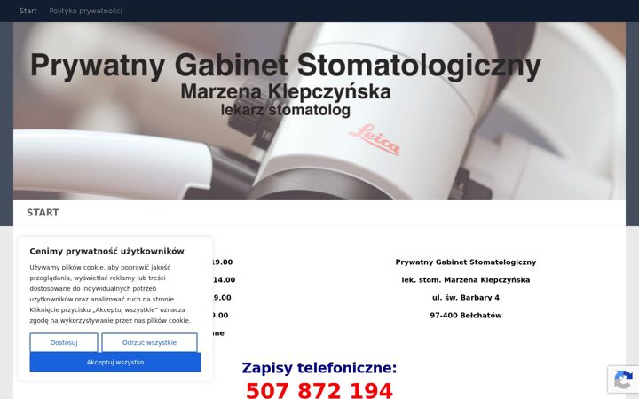 Screenshot of klepczynska.pl