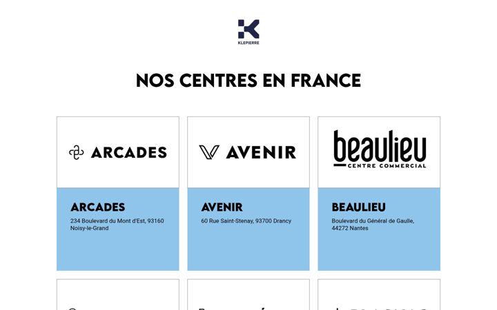 Screenshot of klepierre.fr