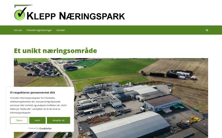 Screenshot of klepp-neringspark.no