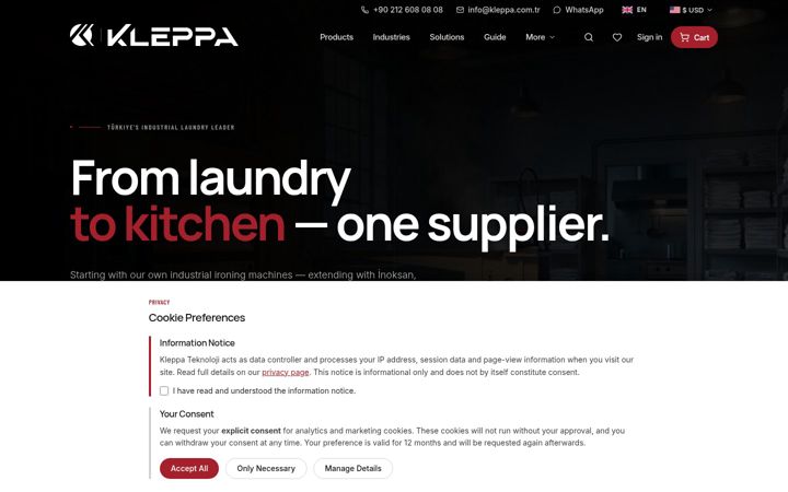 Screenshot of kleppa.com.tr