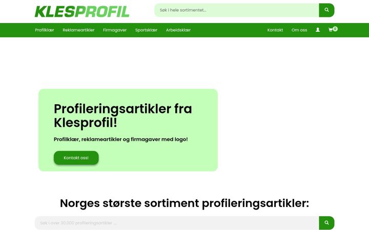 Screenshot of klesprofil.no