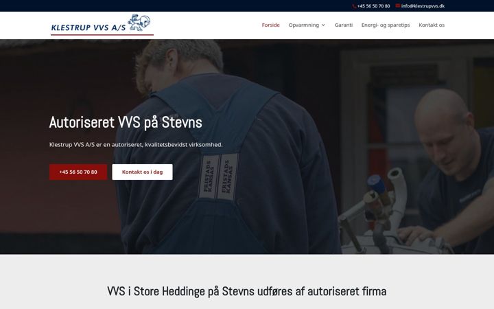 Screenshot of klestrupvvs.dk