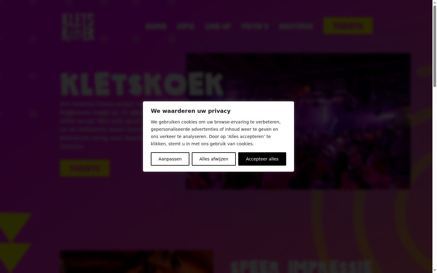 Screenshot del banner di consenso mostrato prima di qualsiasi interazione