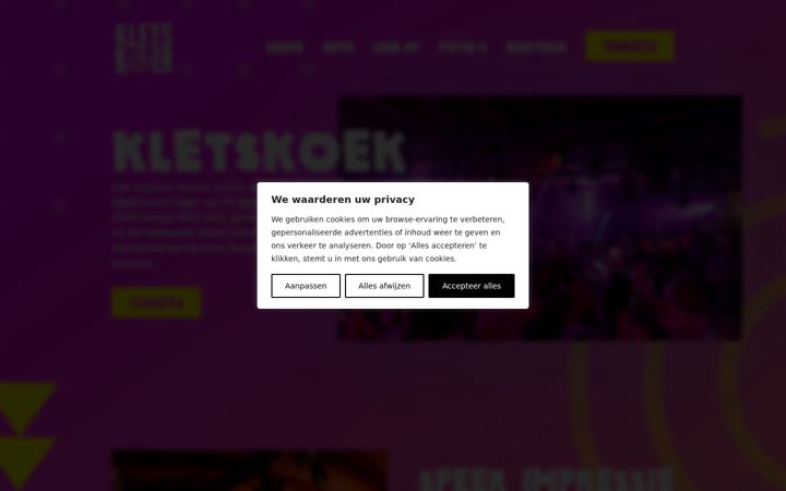 Screenshot of kletskoekevent.nl
