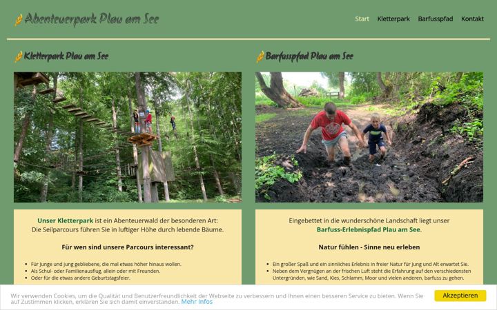 Screenshot of kletterpark-plau.de