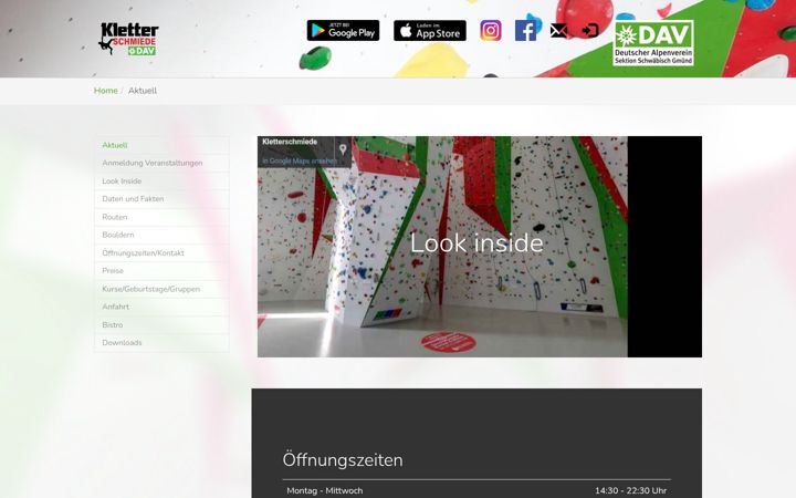 Screenshot of kletterschmiede.com