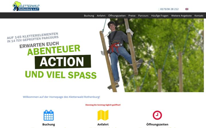 Screenshot of kletterwald-rothenburg.com